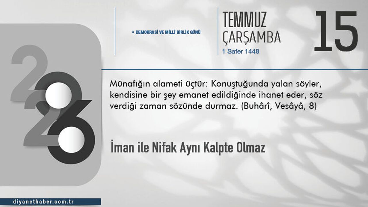 İman ile Nifak Aynı Kalpte Olmaz